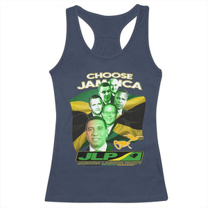 Choose Jamaica JLP Supporter Racerback Tank Top Patriotic Leaders Jamaica Jamaica Labor Party Politics TS02 Navy Print Your Wear