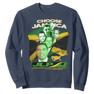 Choose Jamaica JLP Supporter Sweatshirt Patriotic Leaders Jamaica Jamaica Labor Party Politics TS02 Navy Print Your Wear