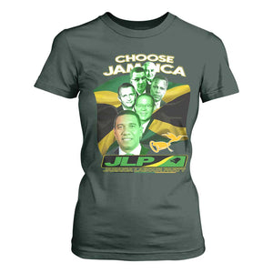 Choose Jamaica JLP Supporter T Shirt For Women Patriotic Leaders Jamaica Jamaica Labor Party Politics TS02 Dark Forest Green Print Your Wear