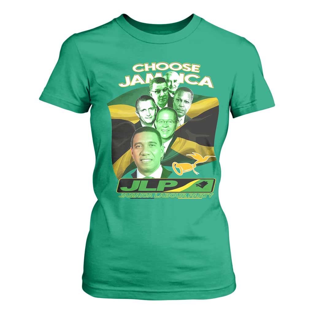 Choose Jamaica JLP Supporter T Shirt For Women Patriotic Leaders Jamaica Jamaica Labor Party Politics TS02 Irish Green Print Your Wear