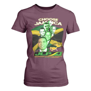 Choose Jamaica JLP Supporter T Shirt For Women Patriotic Leaders Jamaica Jamaica Labor Party Politics TS02 Maroon Print Your Wear