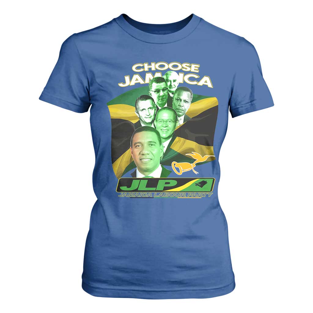 Choose Jamaica JLP Supporter T Shirt For Women Patriotic Leaders Jamaica Jamaica Labor Party Politics TS02 Royal Blue Print Your Wear