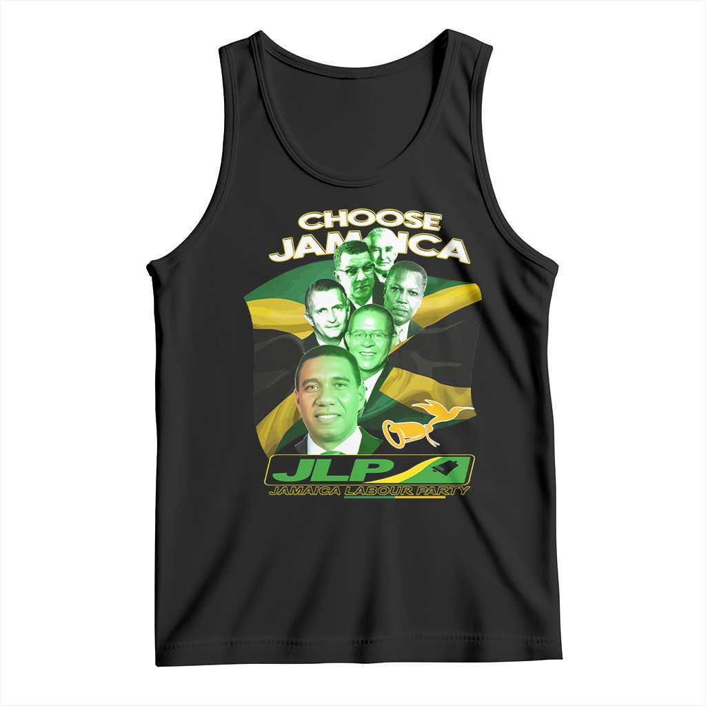 Choose Jamaica JLP Supporter Tank Top Patriotic Leaders Jamaica Jamaica Labor Party Politics TS02 Black Print Your Wear