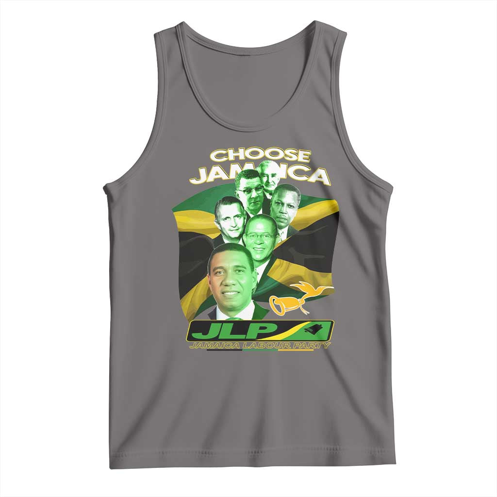 Choose Jamaica JLP Supporter Tank Top Patriotic Leaders Jamaica Jamaica Labor Party Politics TS02 Deep Heather Print Your Wear