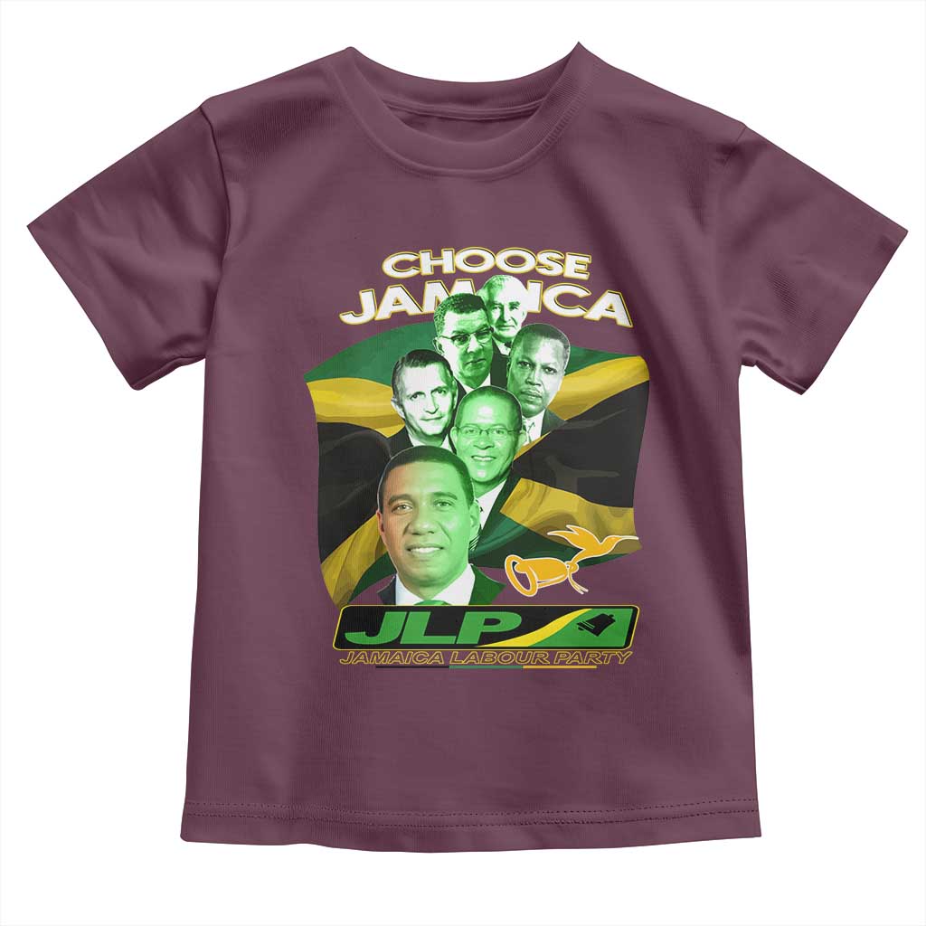 Choose Jamaica JLP Supporter Toddler T Shirt Patriotic Leaders Jamaica Jamaica Labor Party Politics TS02 Maroon Print Your Wear