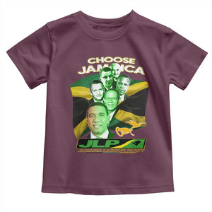 Choose Jamaica JLP Supporter Toddler T Shirt Patriotic Leaders Jamaica Jamaica Labor Party Politics TS02 Maroon Print Your Wear
