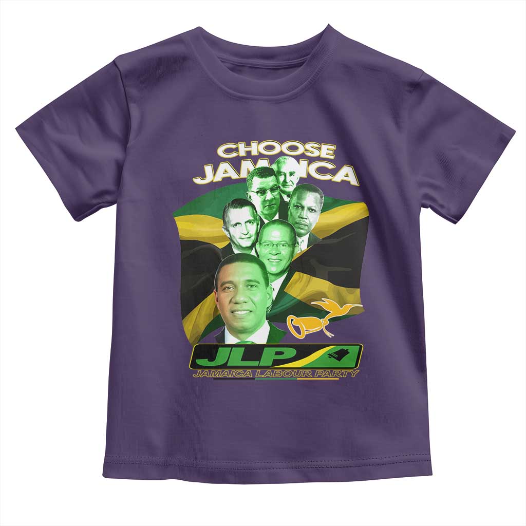 Choose Jamaica JLP Supporter Toddler T Shirt Patriotic Leaders Jamaica Jamaica Labor Party Politics TS02 Purple Print Your Wear