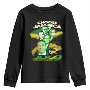 Choose Jamaica JLP Supporter Youth Sweatshirt Patriotic Leaders Jamaica Jamaica Labor Party Politics TS02 Black Print Your Wear