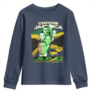 Choose Jamaica JLP Supporter Youth Sweatshirt Patriotic Leaders Jamaica Jamaica Labor Party Politics TS02 Navy Print Your Wear