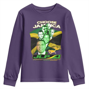 Choose Jamaica JLP Supporter Youth Sweatshirt Patriotic Leaders Jamaica Jamaica Labor Party Politics TS02 Purple Print Your Wear