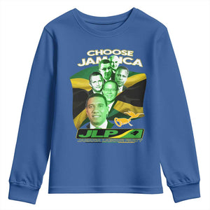 Choose Jamaica JLP Supporter Youth Sweatshirt Patriotic Leaders Jamaica Jamaica Labor Party Politics TS02 Royal Blue Print Your Wear