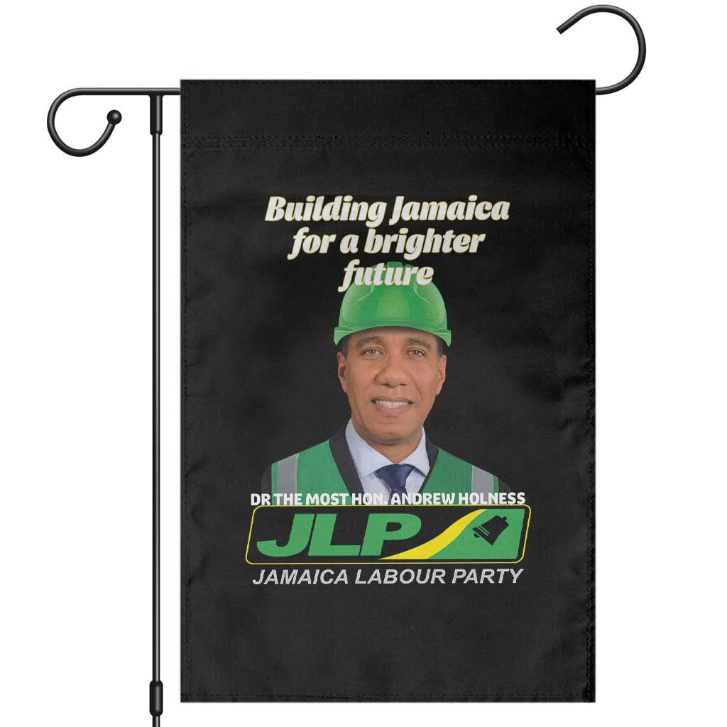 Dr Most Hon Andrew Holness JLP Supporter Garden Flag Building Jamaica for a Brighter Future Jamaica Labor Party Politics TS02 Black Print Your Wear