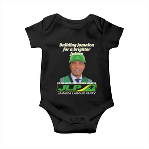 Dr Most Hon Andrew Holness JLP Supporter Baby Onesie Building Jamaica for a Brighter Future Jamaica Labor Party Politics TS02 Black Print Your Wear