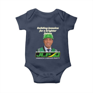 Dr Most Hon Andrew Holness JLP Supporter Baby Onesie Building Jamaica for a Brighter Future Jamaica Labor Party Politics TS02 Navy Print Your Wear