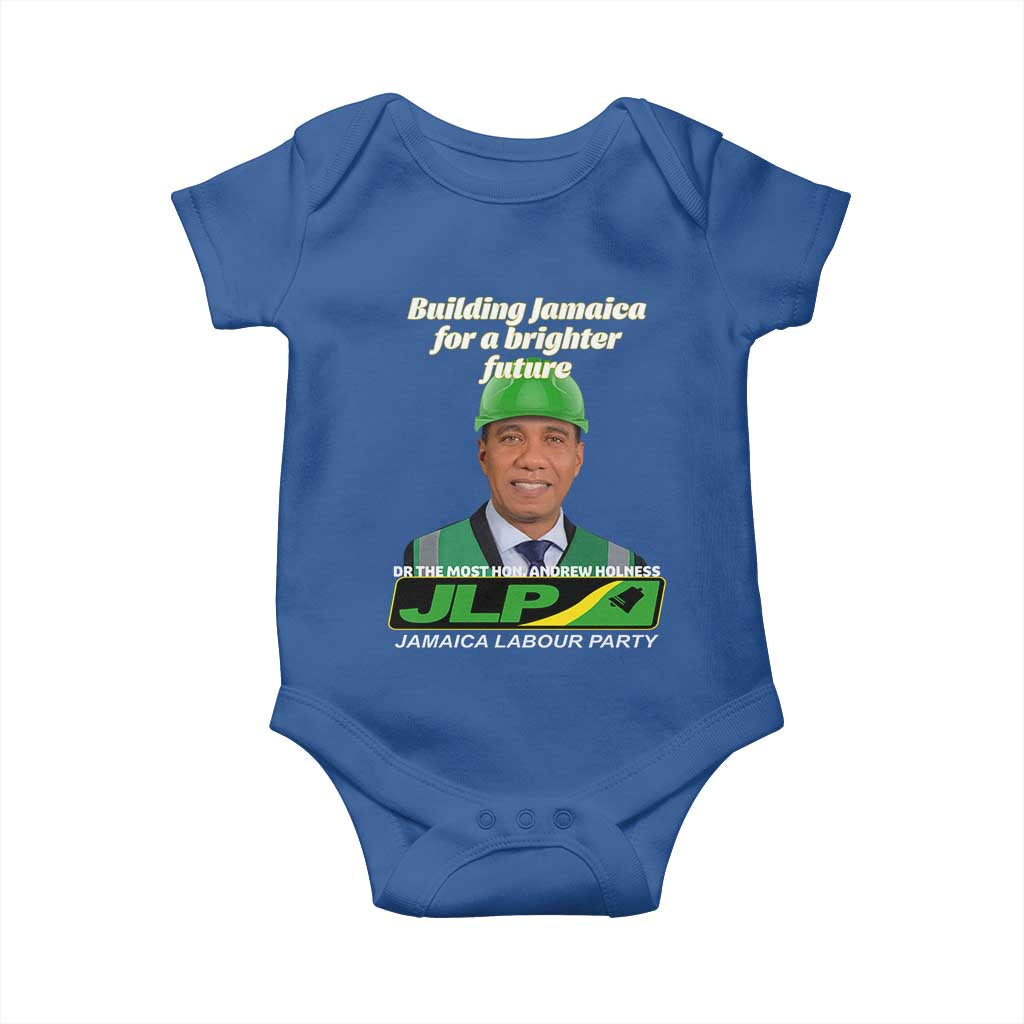 Dr Most Hon Andrew Holness JLP Supporter Baby Onesie Building Jamaica for a Brighter Future Jamaica Labor Party Politics TS02 Royal Blue Print Your Wear