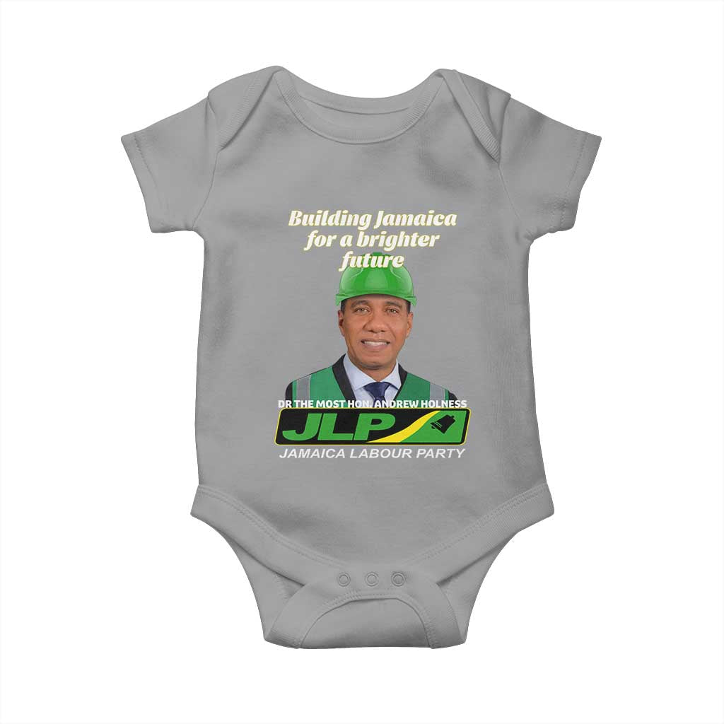 Dr Most Hon Andrew Holness JLP Supporter Baby Onesie Building Jamaica for a Brighter Future Jamaica Labor Party Politics TS02 Sport Gray Print Your Wear