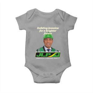 Dr Most Hon Andrew Holness JLP Supporter Baby Onesie Building Jamaica for a Brighter Future Jamaica Labor Party Politics TS02 Sport Gray Print Your Wear
