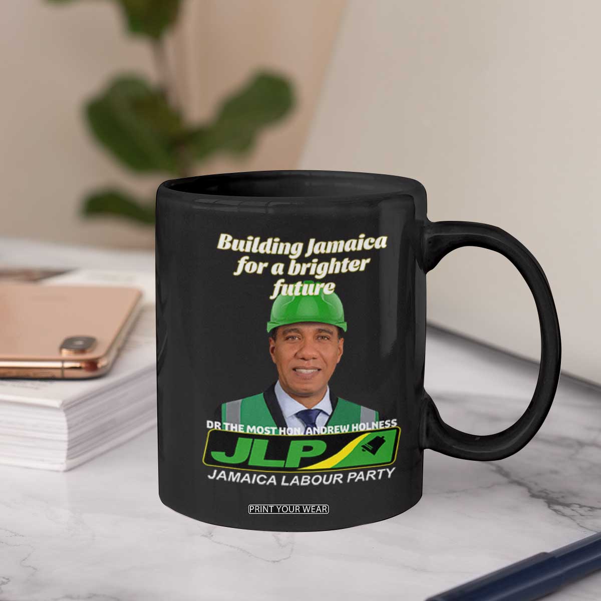Dr Most Hon Andrew Holness JLP Supporter Coffee Mug Building Jamaica for a Brighter Future Jamaica Labor Party Politics TS02 Print Your Wear