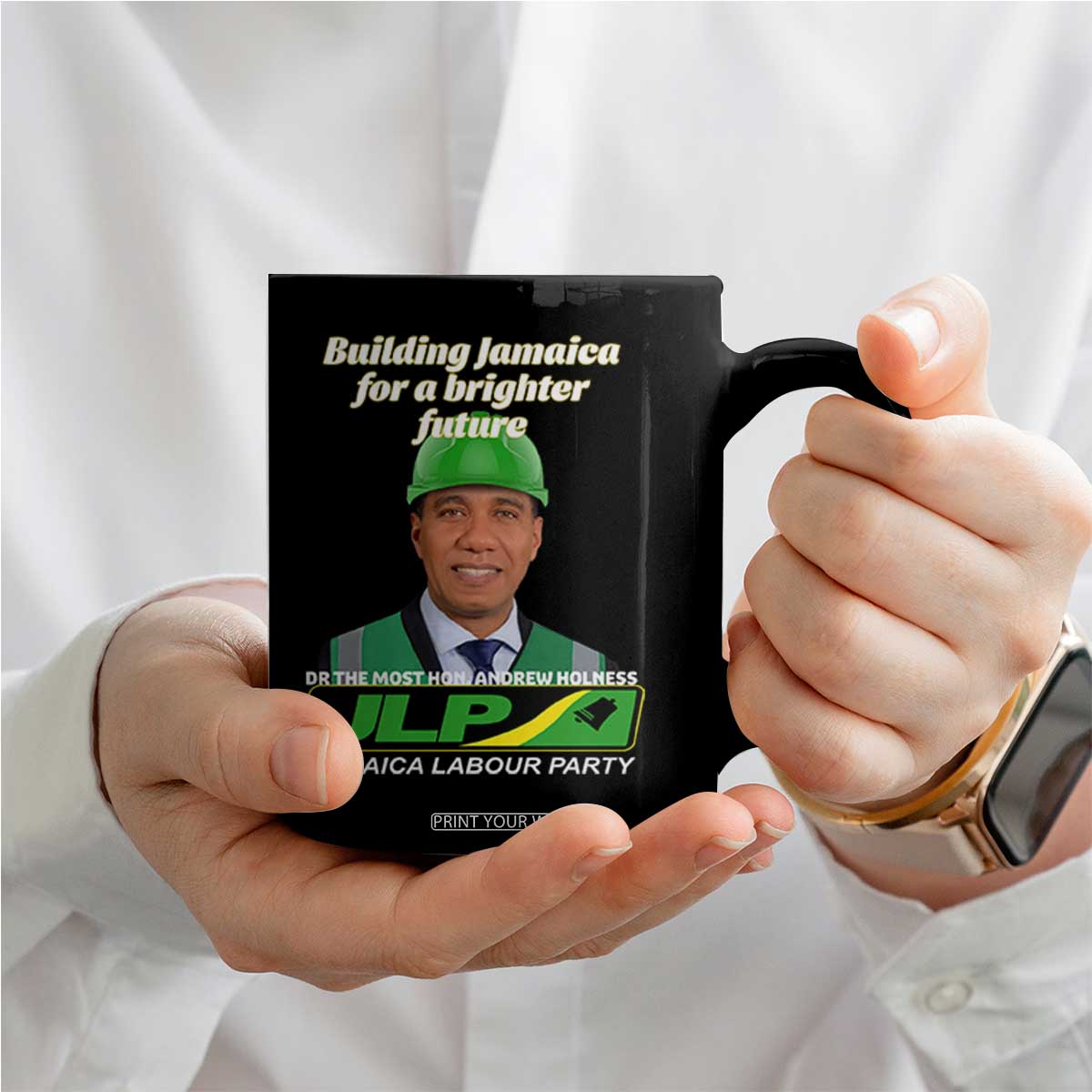 Dr Most Hon Andrew Holness JLP Supporter Coffee Mug Building Jamaica for a Brighter Future Jamaica Labor Party Politics TS02 Print Your Wear