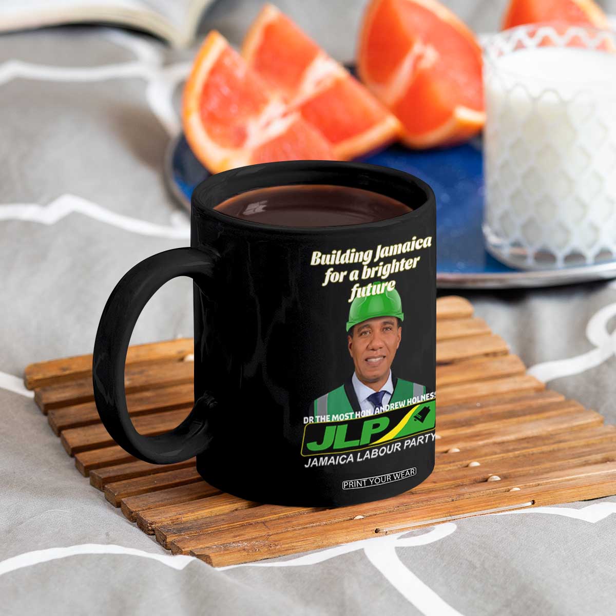 Dr Most Hon Andrew Holness JLP Supporter Coffee Mug Building Jamaica for a Brighter Future Jamaica Labor Party Politics TS02 Print Your Wear