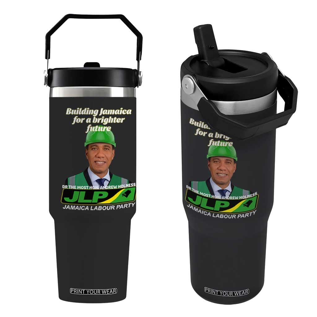 Dr Most Hon Andrew Holness JLP Supporter Flip Straw Tumbler Building Jamaica for a Brighter Future Jamaica Labor Party Politics TS02 One Size: 30 oz Black Print Your Wear