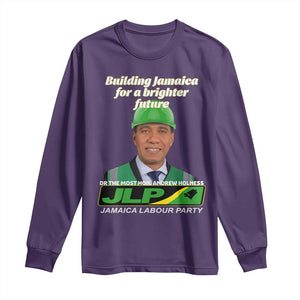 Dr Most Hon Andrew Holness JLP Supporter Long Sleeve Shirt Building Jamaica for a Brighter Future Jamaica Labor Party Politics TS02 Purple Print Your Wear