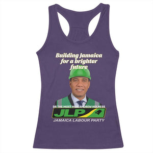 Dr Most Hon Andrew Holness JLP Supporter Racerback Tank Top Building Jamaica for a Brighter Future Jamaica Labor Party Politics TS02 Purple Print Your Wear