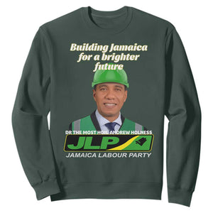 Dr Most Hon Andrew Holness JLP Supporter Sweatshirt Building Jamaica for a Brighter Future Jamaica Labor Party Politics TS02 Dark Forest Green Print Your Wear