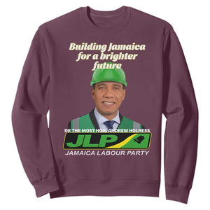 Dr Most Hon Andrew Holness JLP Supporter Sweatshirt Building Jamaica for a Brighter Future Jamaica Labor Party Politics TS02 Maroon Print Your Wear