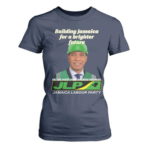 Dr Most Hon Andrew Holness JLP Supporter T Shirt For Women Building Jamaica for a Brighter Future Jamaica Labor Party Politics TS02 Navy Print Your Wear
