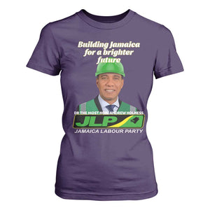 Dr Most Hon Andrew Holness JLP Supporter T Shirt For Women Building Jamaica for a Brighter Future Jamaica Labor Party Politics TS02 Purple Print Your Wear