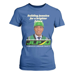 Dr Most Hon Andrew Holness JLP Supporter T Shirt For Women Building Jamaica for a Brighter Future Jamaica Labor Party Politics TS02 Royal Blue Print Your Wear