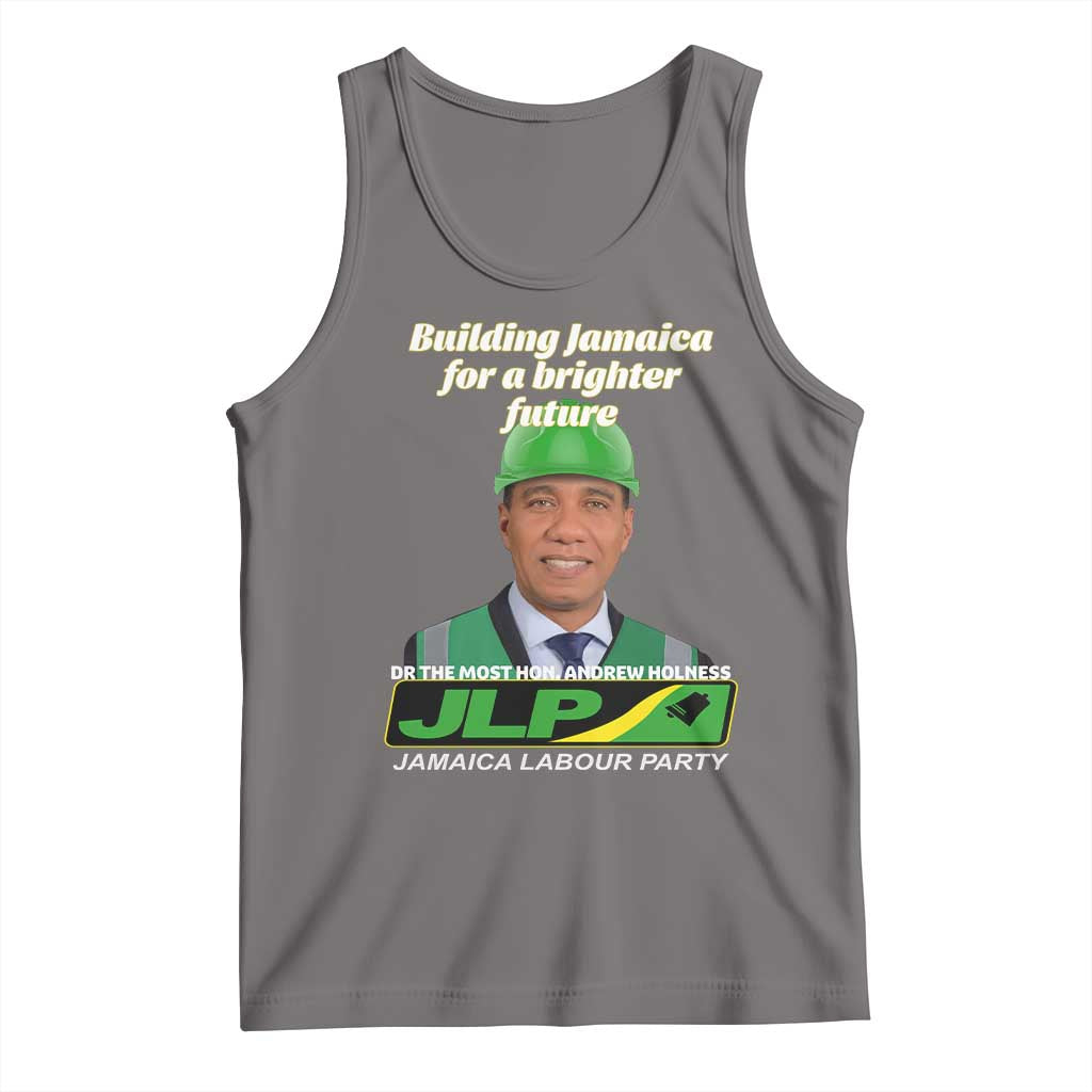 Dr Most Hon Andrew Holness JLP Supporter Tank Top Building Jamaica for a Brighter Future Jamaica Labor Party Politics TS02 Deep Heather Print Your Wear