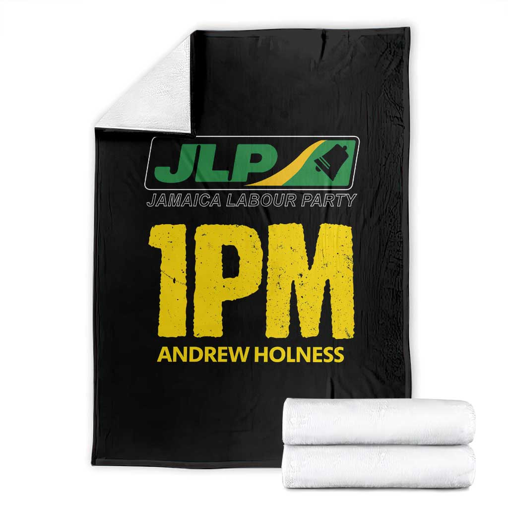 1PM Andrew Holness Throw Blanket Support JLP Jamaica Labour Party TS02 Black Print Your Wear