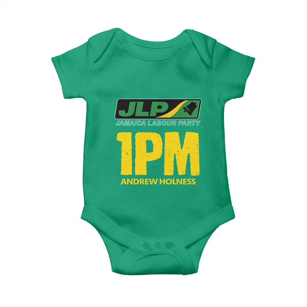 1PM Andrew Holness Baby Onesie Support JLP Jamaica Labour Party TS02 Irish Green Print Your Wear