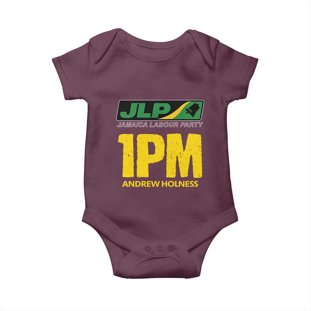 1PM Andrew Holness Baby Onesie Support JLP Jamaica Labour Party TS02 Maroon Print Your Wear