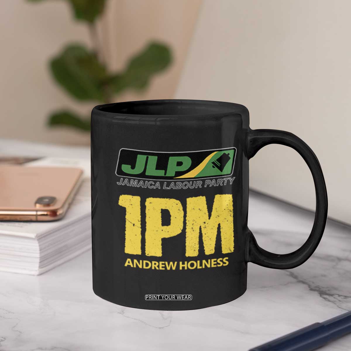 1PM Andrew Holness Coffee Mug Support JLP Jamaica Labour Party TS02 Print Your Wear