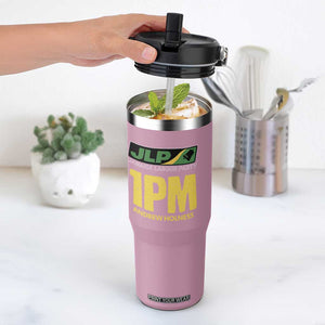 1PM Andrew Holness Flip Straw Tumbler Support JLP Jamaica Labour Party TS02 One Size: 30 oz Light Pink Print Your Wear