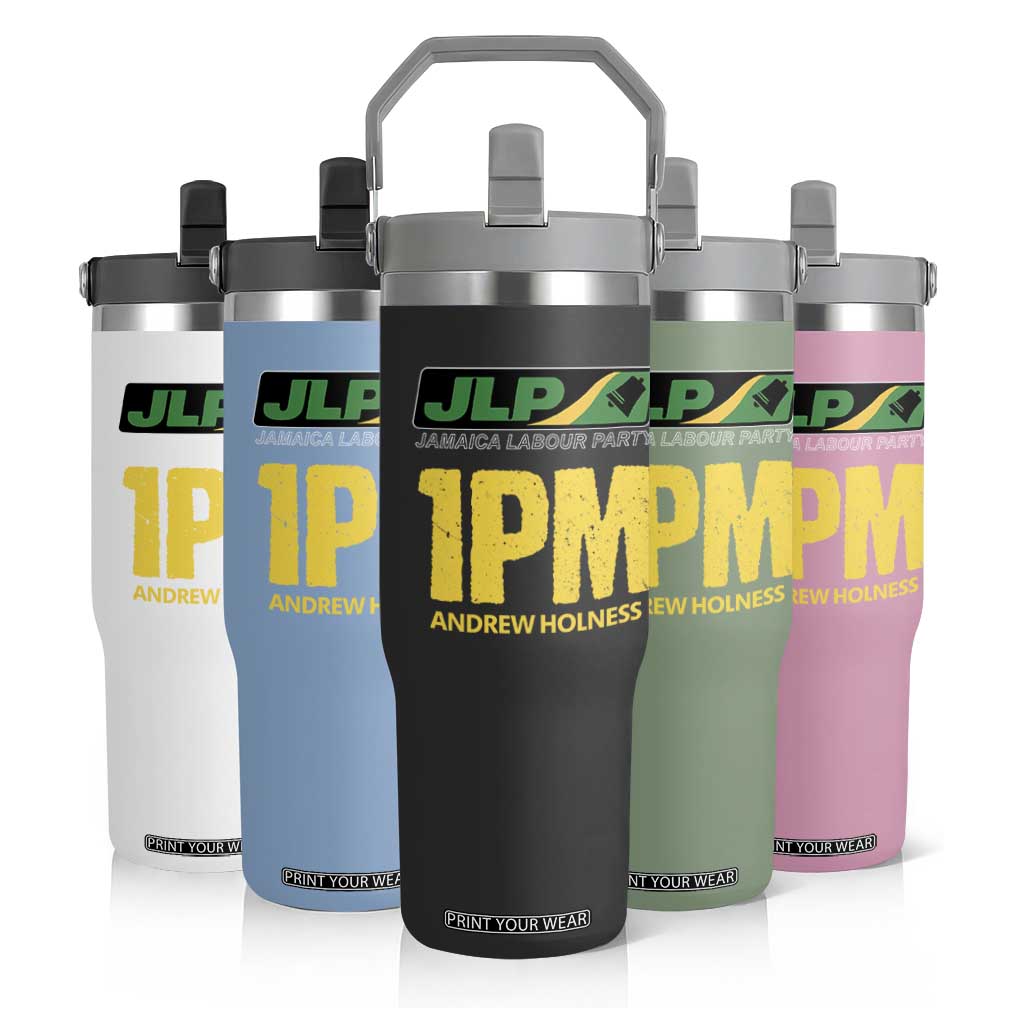 1PM Andrew Holness Flip Straw Tumbler Support JLP Jamaica Labour Party TS02 Print Your Wear
