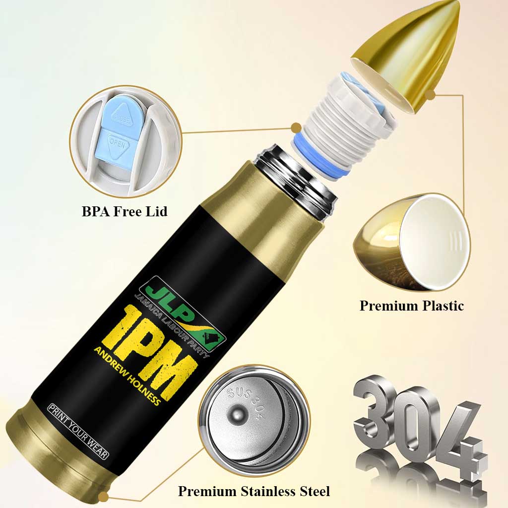 1PM Andrew Holness Bullet Tumbler Support JLP Jamaica Labour Party TS02 Print Your Wear