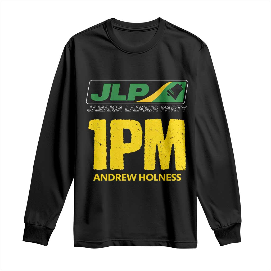 1PM Andrew Holness Long Sleeve Shirt Support JLP Jamaica Labour Party TS02 Black Print Your Wear