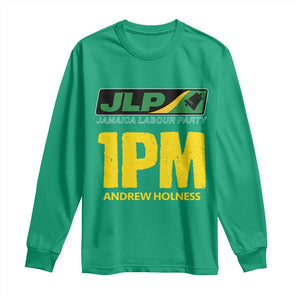 1PM Andrew Holness Long Sleeve Shirt Support JLP Jamaica Labour Party TS02 Irish Green Print Your Wear