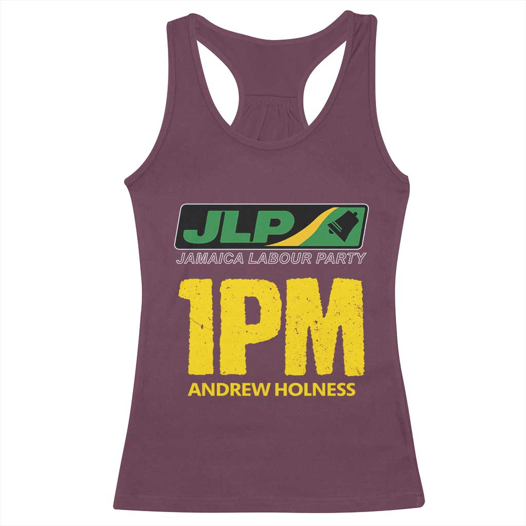 1PM Andrew Holness Racerback Tank Top Support JLP Jamaica Labour Party TS02 Maroon Print Your Wear