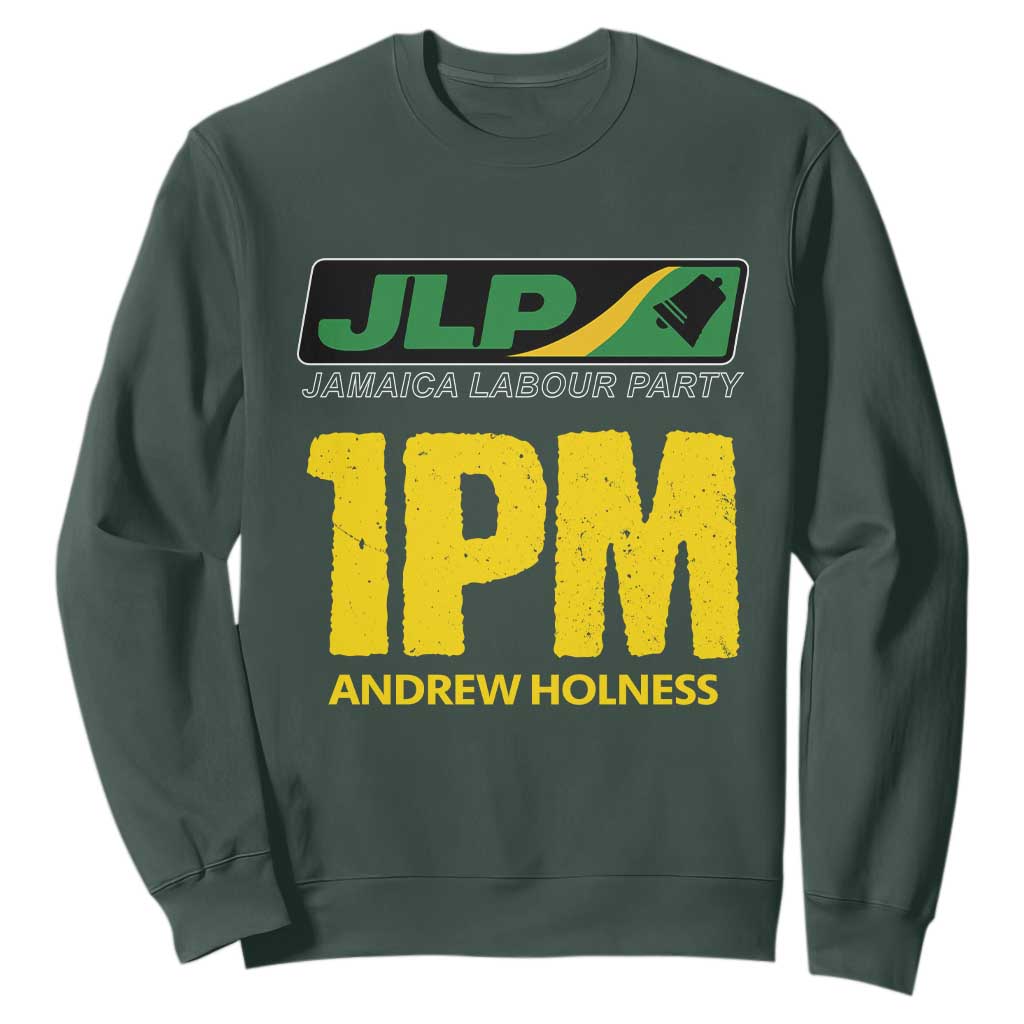 1PM Andrew Holness Sweatshirt Support JLP Jamaica Labour Party TS02 Dark Forest Green Print Your Wear