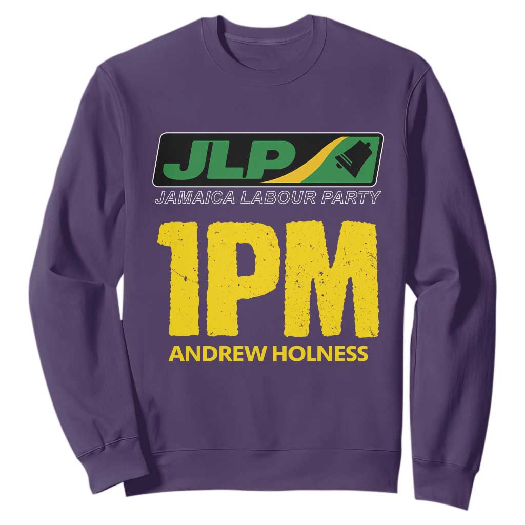1PM Andrew Holness Sweatshirt Support JLP Jamaica Labour Party TS02 Purple Print Your Wear