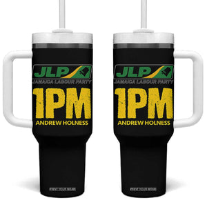 1PM Andrew Holness Tumbler With Handle Support JLP Jamaica Labour Party TS02 One Size: 40 oz Black Print Your Wear