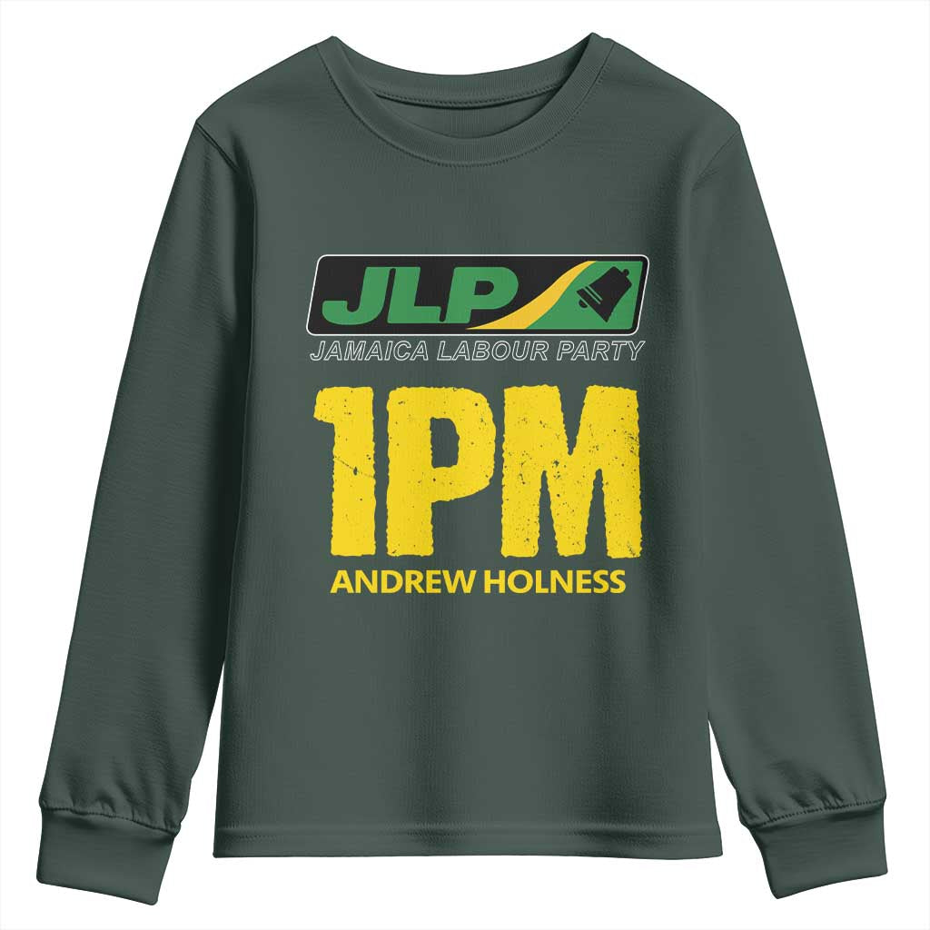 1PM Andrew Holness Youth Sweatshirt Support JLP Jamaica Labour Party TS02 Dark Forest Green Print Your Wear