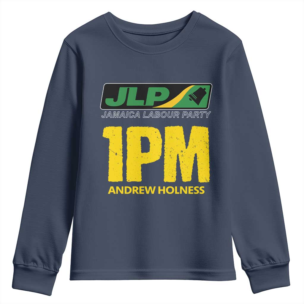 1PM Andrew Holness Youth Sweatshirt Support JLP Jamaica Labour Party TS02 Navy Print Your Wear