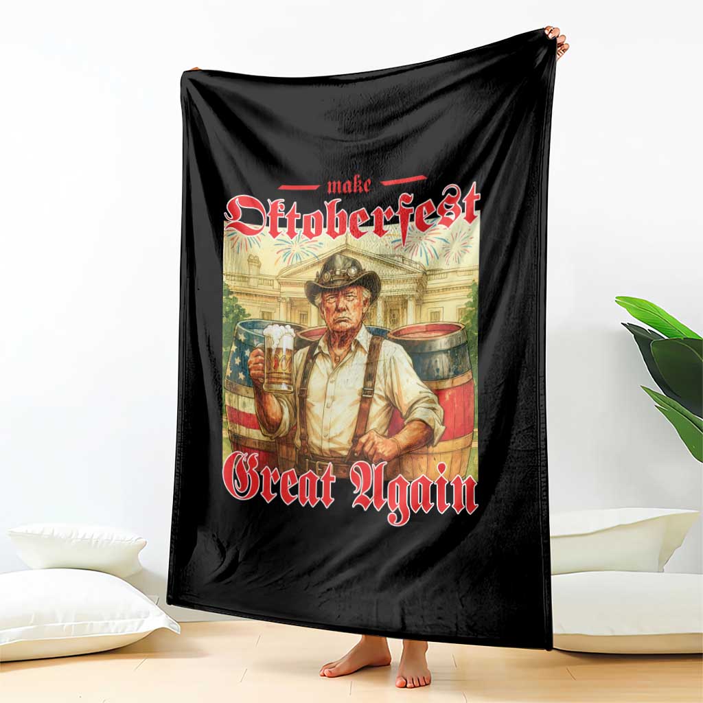 Make Oktoberfest Great Again Throw Blanket Funny Trump Patriotic Beer Festival Parody TS02 Print Your Wear