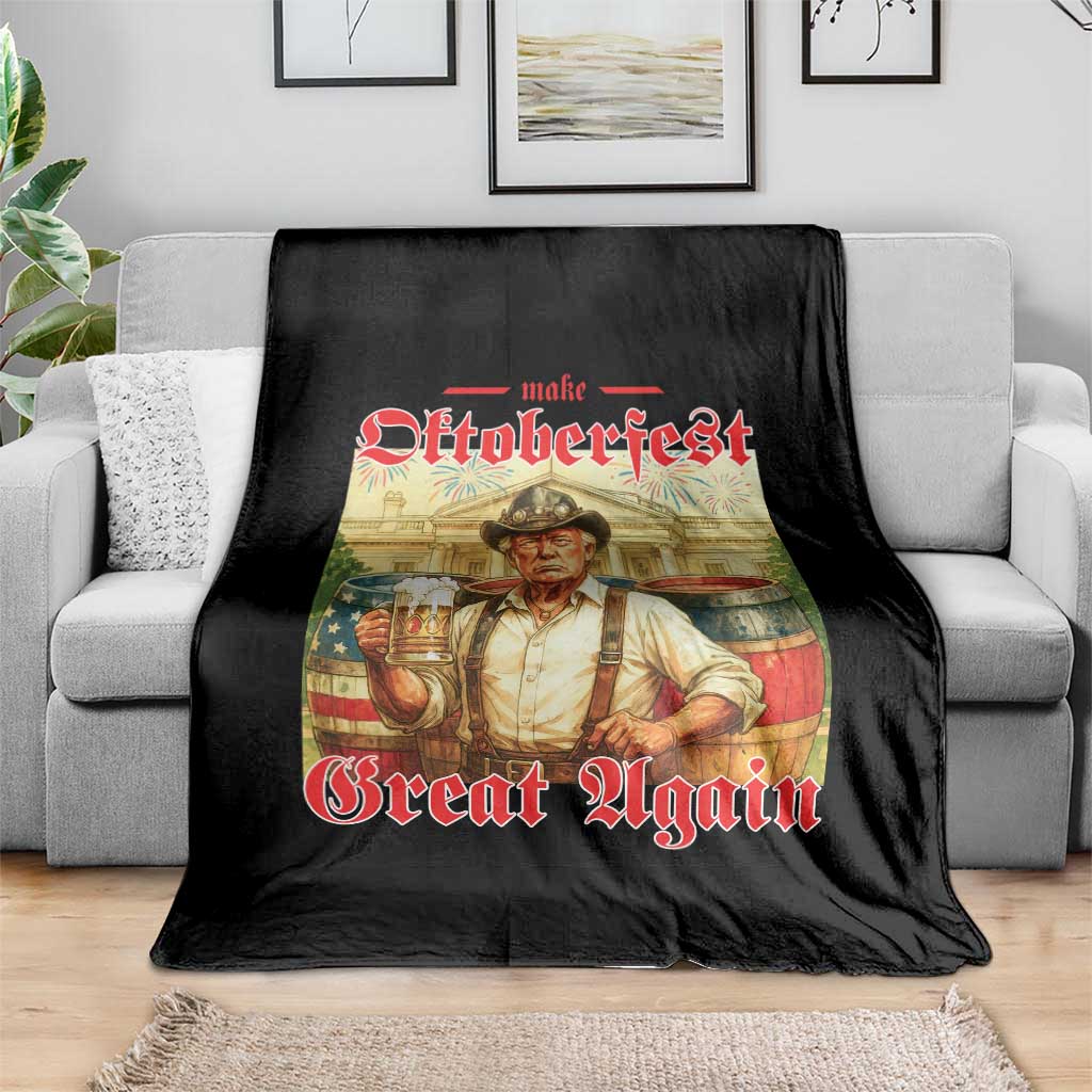 Make Oktoberfest Great Again Throw Blanket Funny Trump Patriotic Beer Festival Parody TS02 Print Your Wear